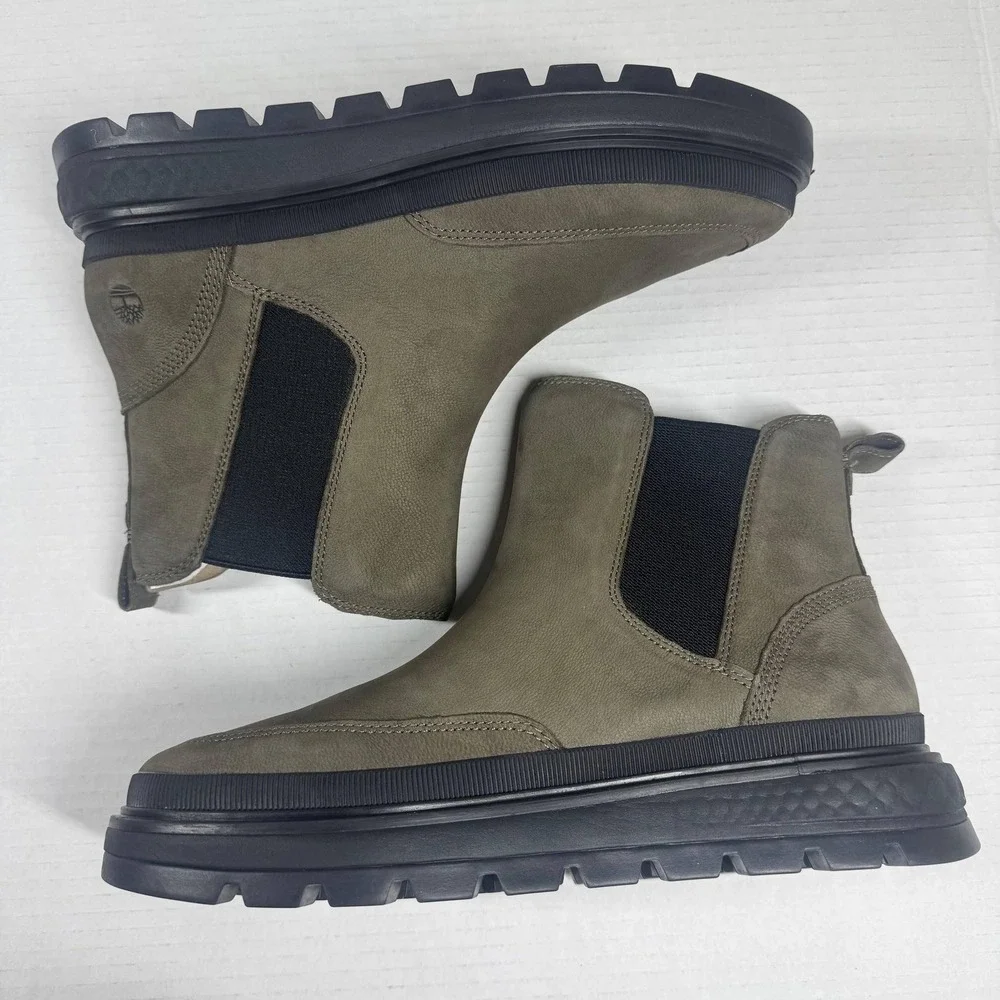 Timberland New Size‎ 9.5 Greenstride Ray City Pull On Chelsea Boots Olive Nubuck